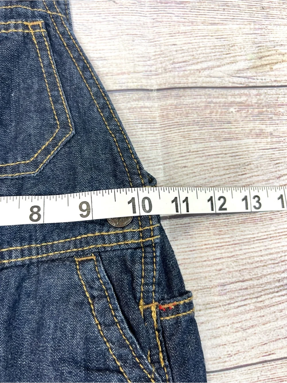 Oshkosh B'Gosh Denim Bib Overalls Vestbak Button Up Snaps Flannel Size 24 Months